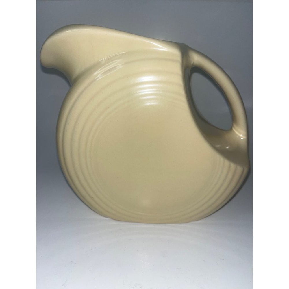 Vintage Fiesta Homer Laughlin Light Yellow Disc Large Pitcher Fiestaware